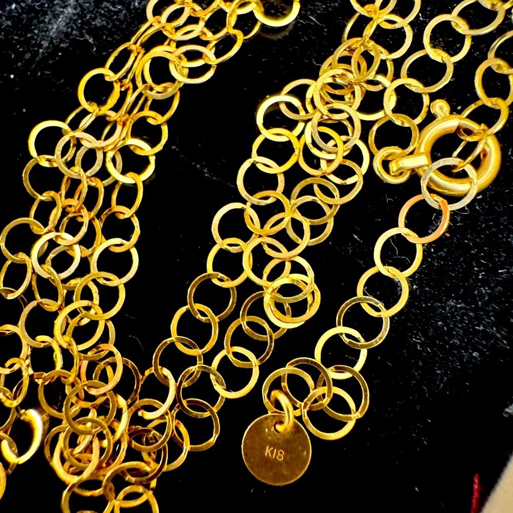90cm long Necklace Chain K18 Japan GOLD,